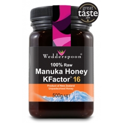 Wedderspoon Miere de Manuka KFactor 16 RAW 500g